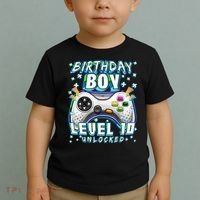 Level 10 Unlocked Video Game 10th Birthday Gamer Boys TShirt Toddler T-Shirt thumb 2