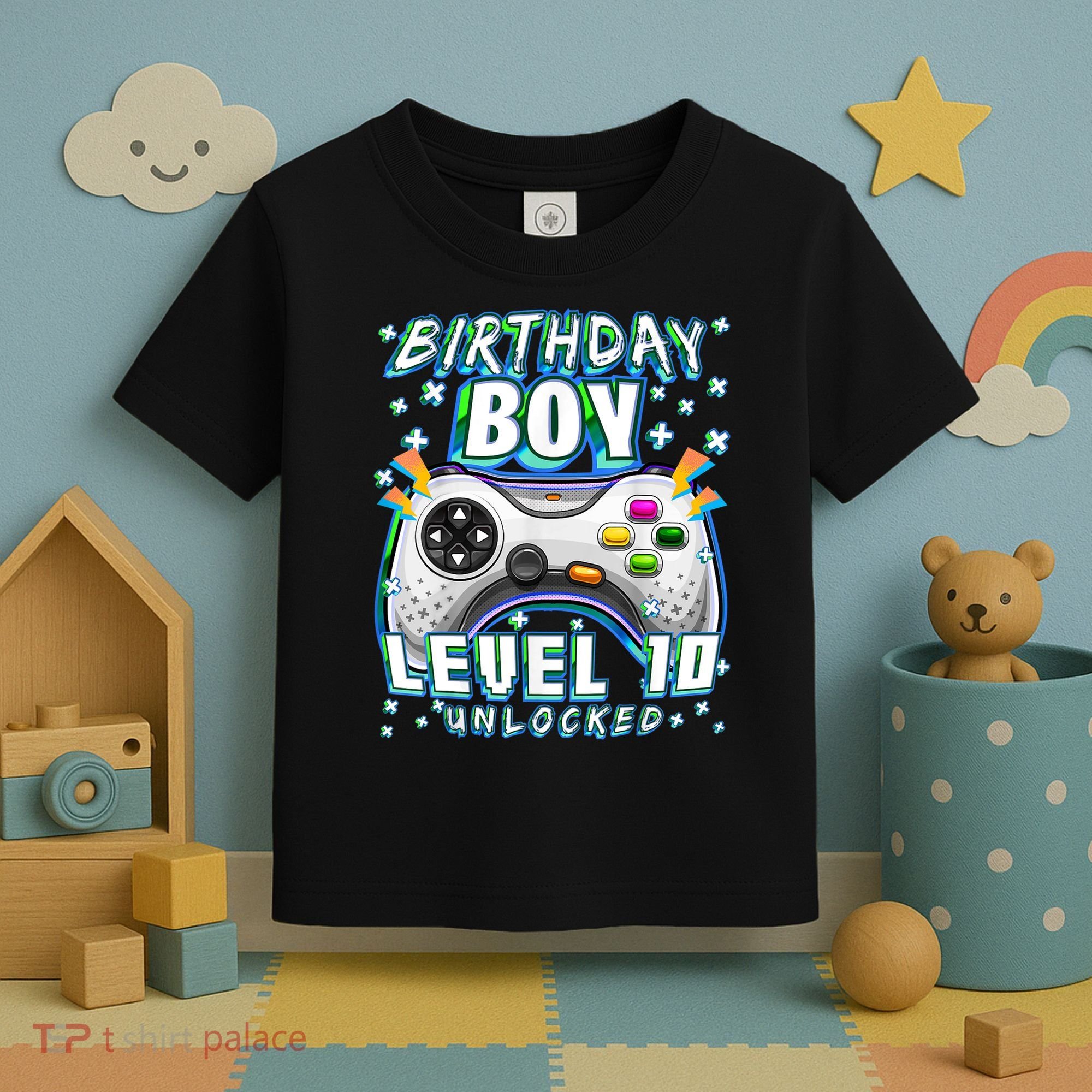 Level 10 Unlocked Video Game 10th Birthday Gamer Boys TShirt Toddler T-Shirt