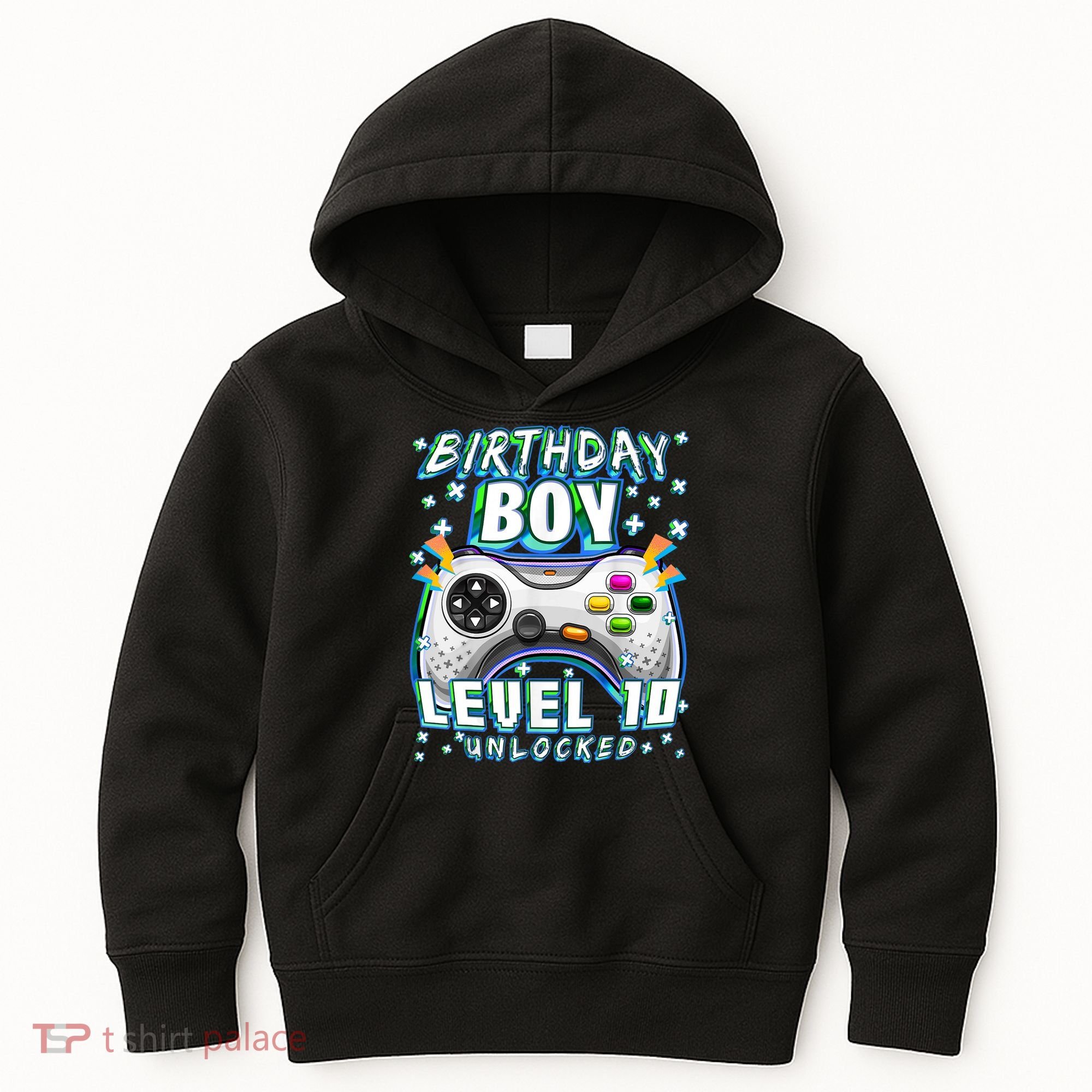 Level 10 Unlocked Video Game 10th Birthday Gamer Boys TShirt Kids Hoodie