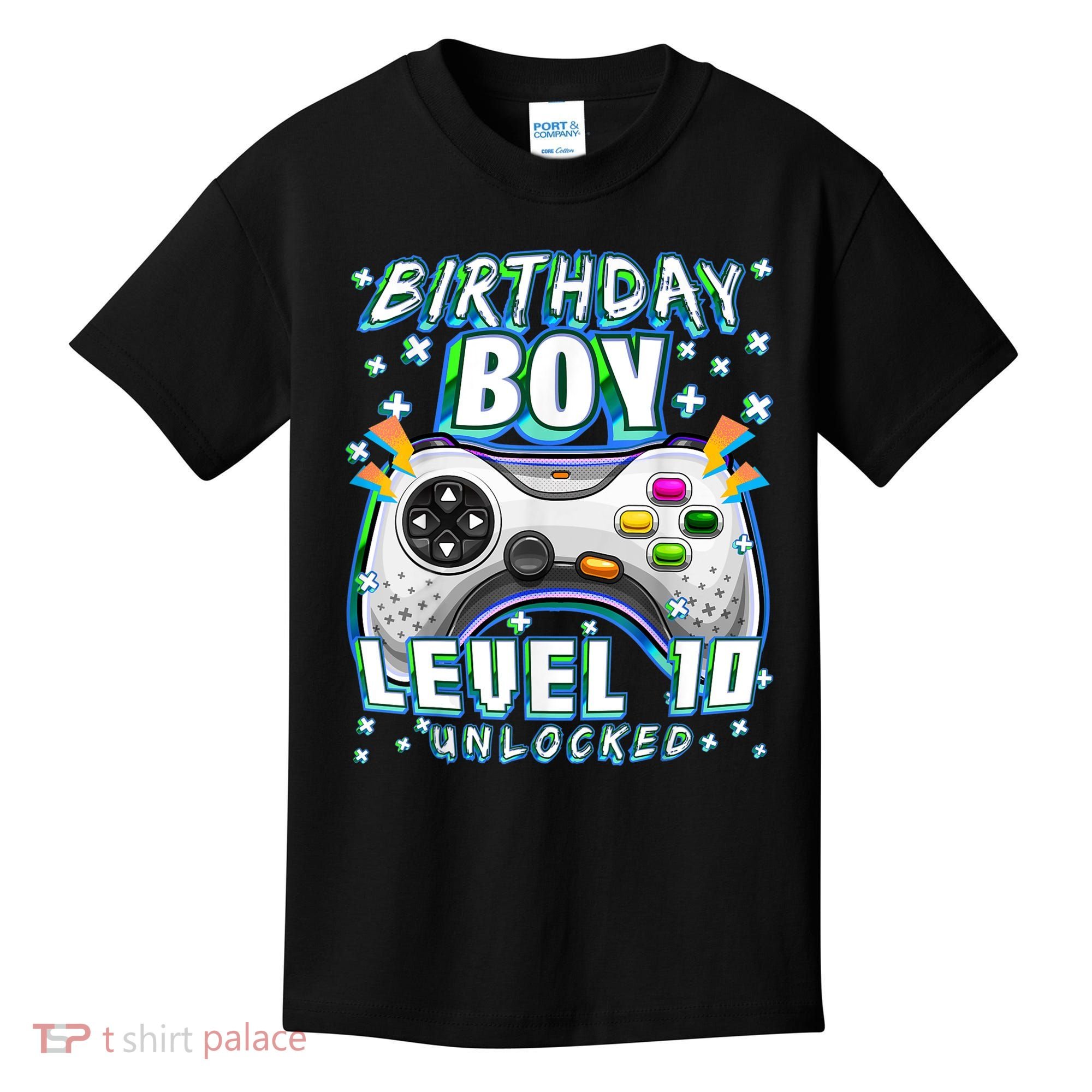Level 10 Unlocked Video Game 10th Birthday Gamer Boys TShirt Kids T-Shirt