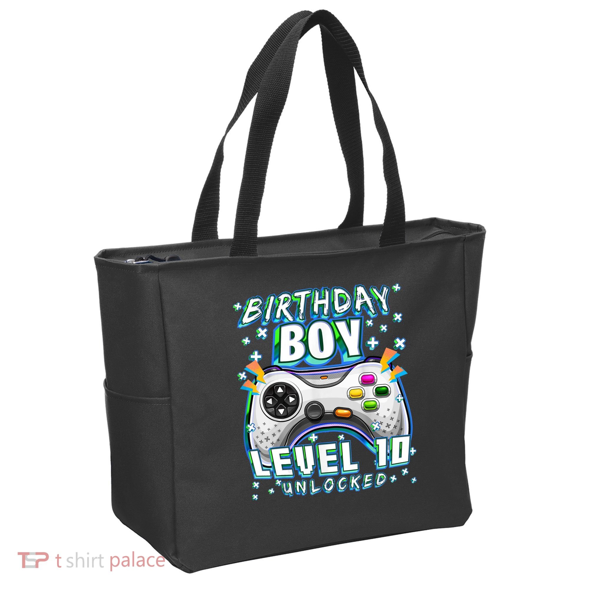 Level 10 Unlocked Video Game 10th Birthday Gamer Boys TShirt Tote Bag