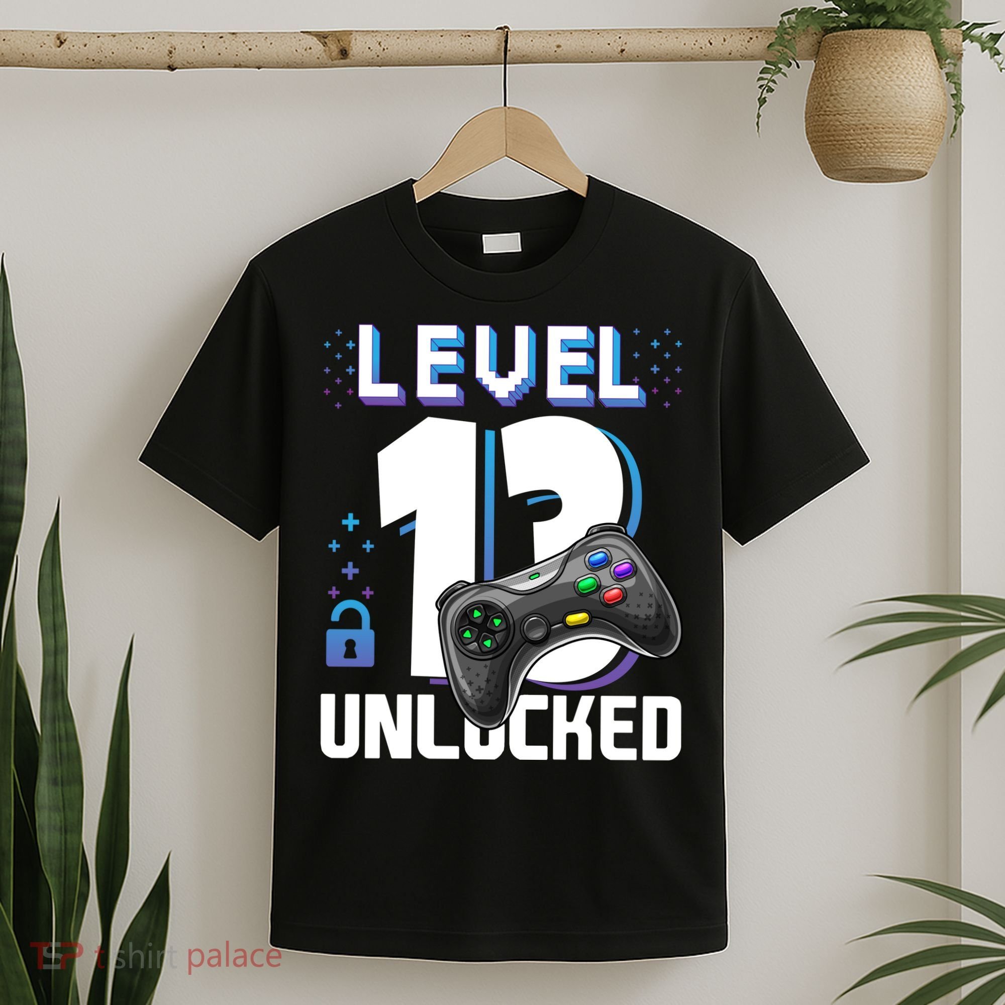 Level 13 Unlocked Funny Video Gamer 13th Birthday Gift For Gamers T-Shirt