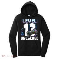 Level 13 Unlocked Funny Video Gamer 13th Birthday Gift For Gamers Women's Hoodie thumb 0