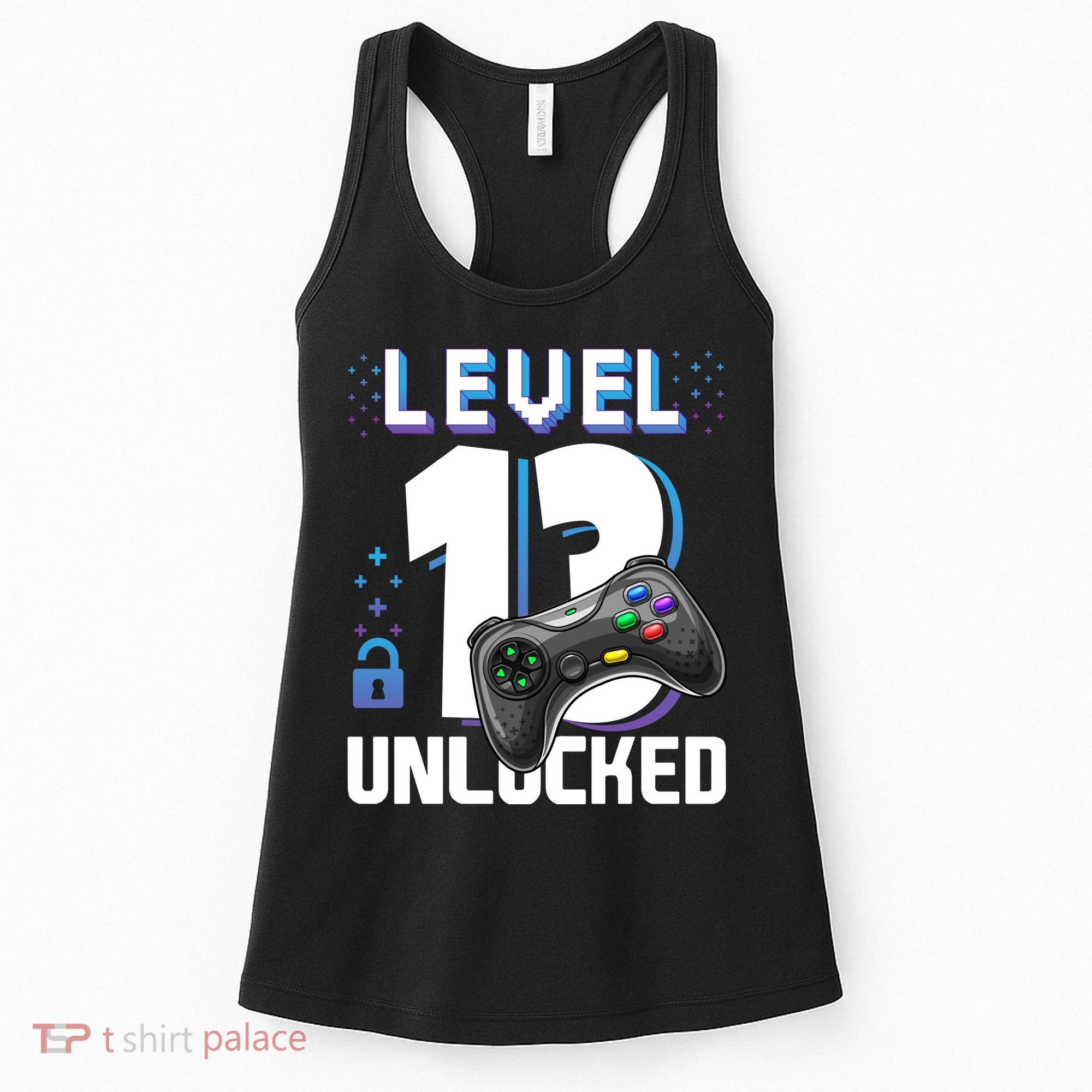 Level 13 Unlocked Funny Video Gamer 13th Birthday Gift For Gamers Women's Tank Top