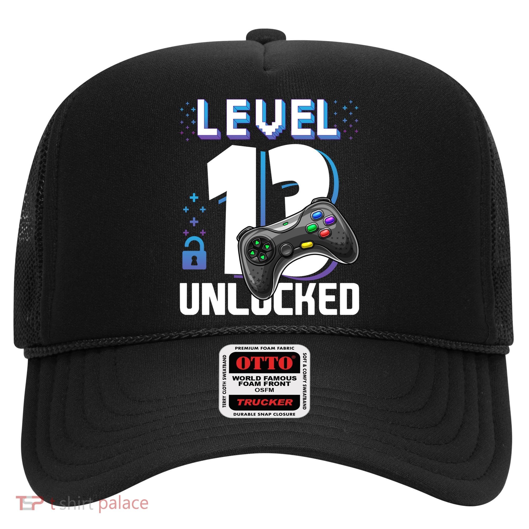 Level 13 Unlocked Funny Video Gamer 13th Birthday Gift For Gamers Hat