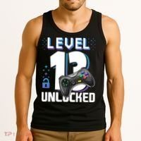 Level 13 Unlocked Funny Video Gamer 13th Birthday Gift For Gamers Tank Top thumb 3