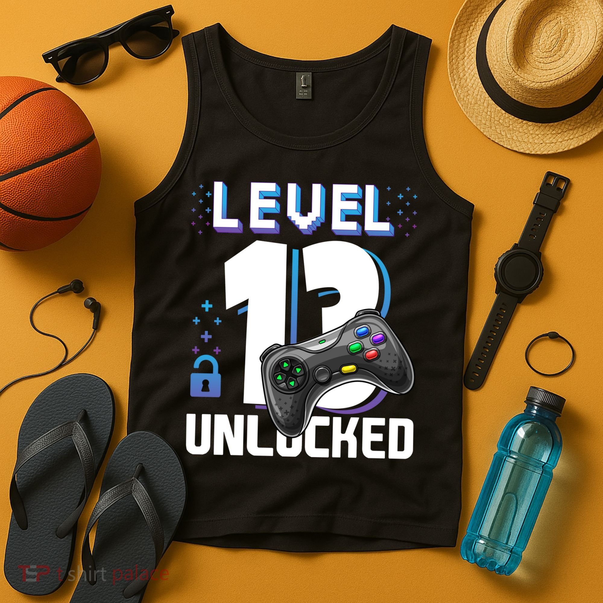 Level 13 Unlocked Funny Video Gamer 13th Birthday Gift For Gamers Tank Top