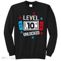 Level 10 Unlocked Birthday, 10th Birthday Boy Gamer, 10 Years Old Gamer Sweatshirt thumb 0