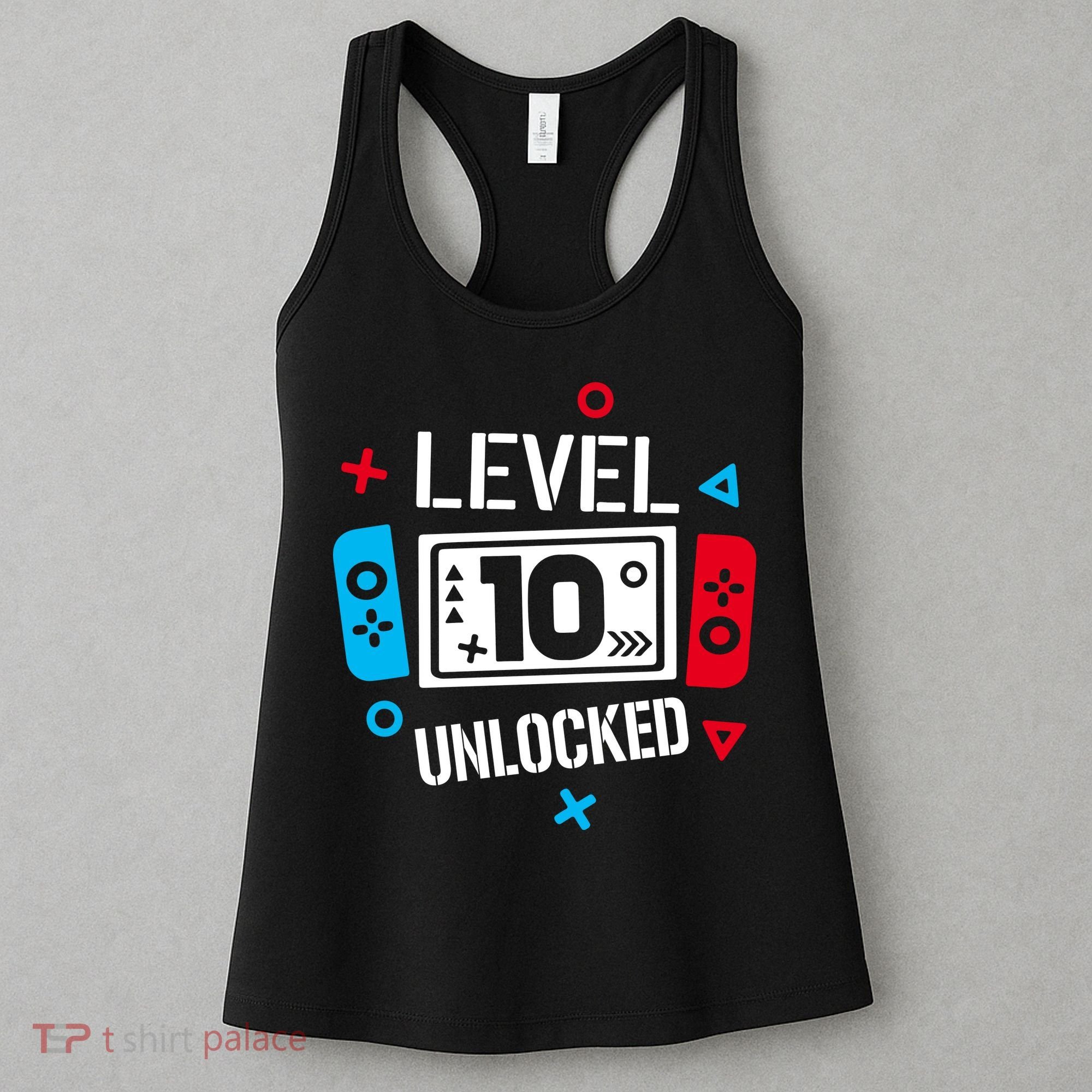 Level 10 Unlocked Birthday, 10th Birthday Boy Gamer, 10 Years Old Gamer Women's Tank Top