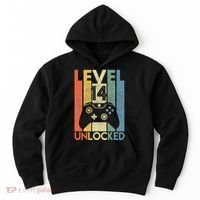 Level 14 Unlocked Funny Video Gamer 14th Birthday Gift Hoodie thumb 0