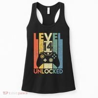 Level 14 Unlocked Funny Video Gamer 14th Birthday Gift Women's Tank Top thumb 0