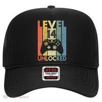 Level 14 Unlocked Funny Video Gamer 14th Birthday Gift Hat thumb 0