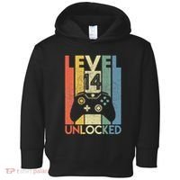 Level 14 Unlocked Funny Video Gamer 14th Birthday Gift Toddler Hoodie thumb 0