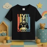 Level 14 Unlocked Funny Video Gamer 14th Birthday Gift Toddler T-Shirt thumb 3