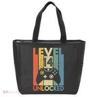 Level 14 Unlocked Funny Video Gamer 14th Birthday Gift Tote Bag thumb 0