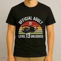 Level 13 Unlocked Adult 13th Jewish Bar Mitzvah Boy T-Shirt thumb 3