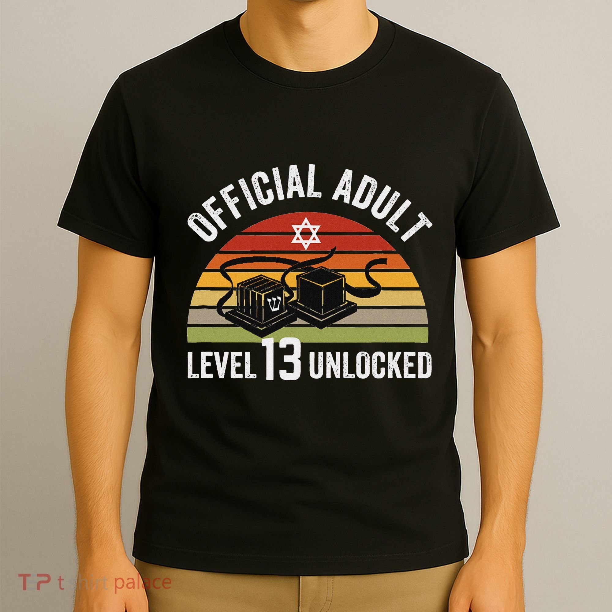 Level 13 Unlocked Adult 13th Jewish Bar Mitzvah Boy T-Shirt