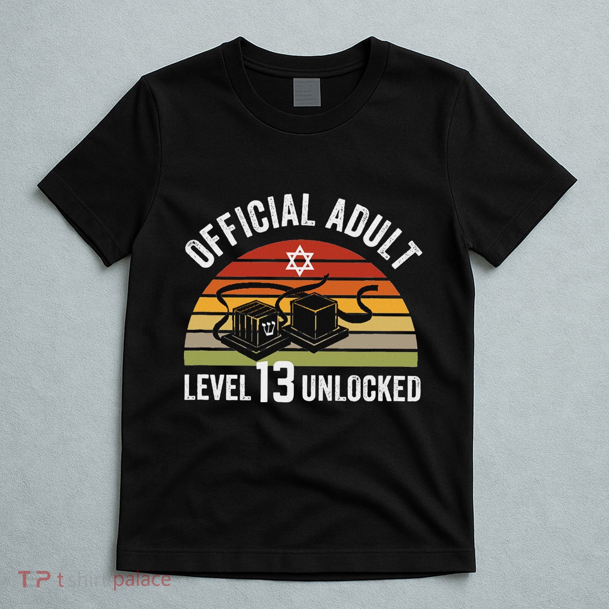 Level 13 Unlocked Adult 13th Jewish Bar Mitzvah Boy T-Shirt