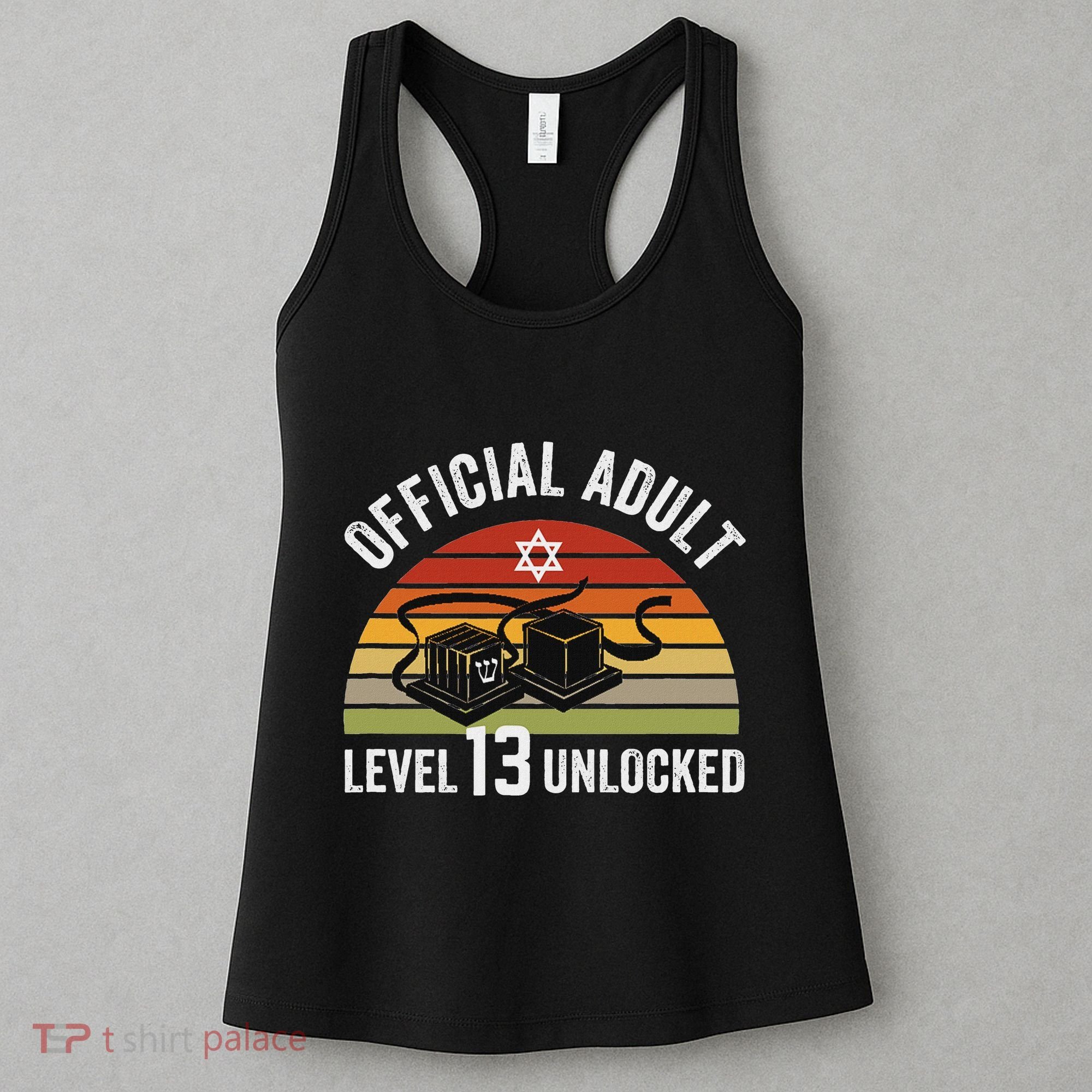 Level 13 Unlocked Adult 13th Jewish Bar Mitzvah Boy Women's Tank Top