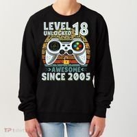 Level 18 Unlocked Awesome 2005 Funny Gamer 18th Birthday Women's Sweatshirt thumb 0