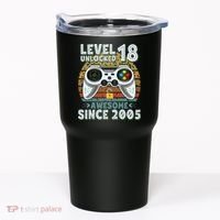 Level 18 Unlocked Awesome 2005 Funny Gamer 18th Birthday Tumbler thumb 0