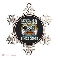 Level 18 Unlocked Awesome 2005 Funny Gamer 18th Birthday Ornament thumb 0
