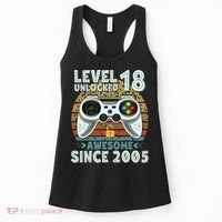 Level 18 Unlocked Awesome 2005 Funny Gamer 18th Birthday Women's Tank Top thumb 0