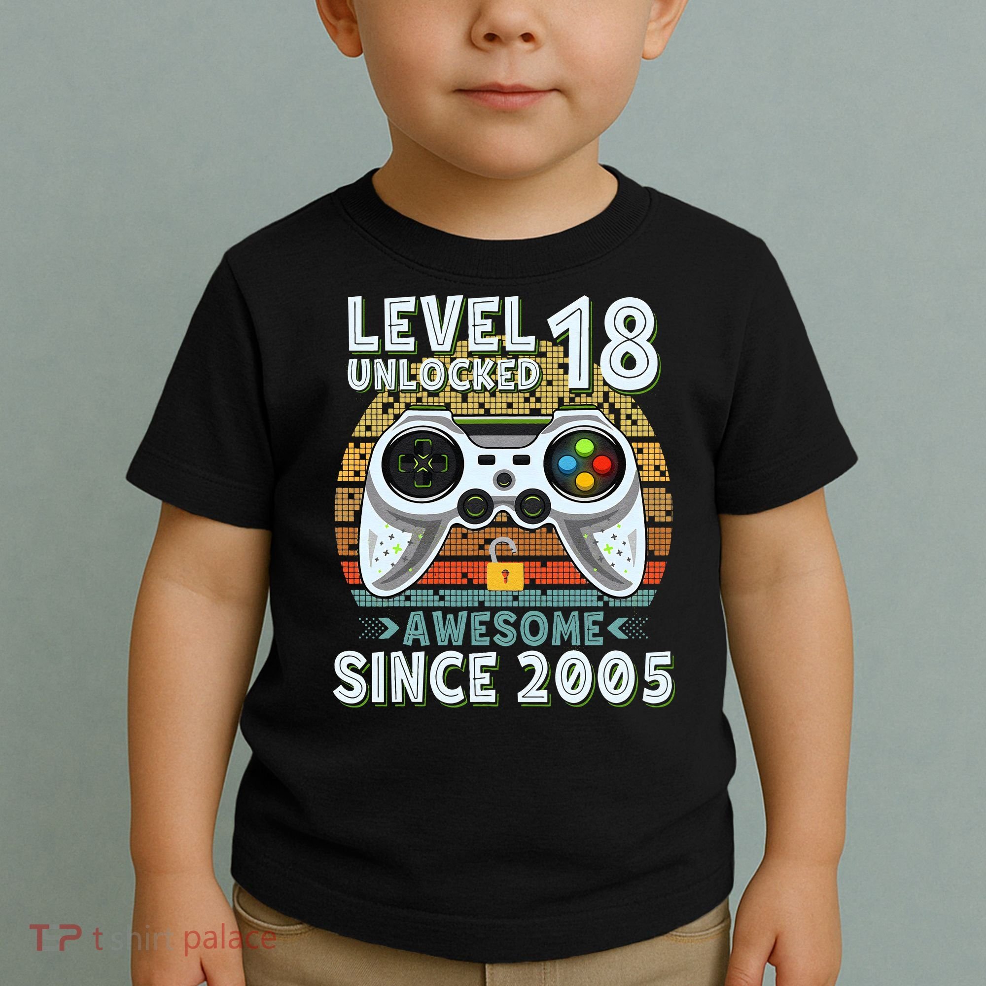 Level 18 Unlocked Awesome 2005 Funny Gamer 18th Birthday Toddler T-Shirt