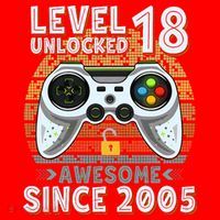 Level 18 Unlocked Awesome 2005 Funny Gamer 18th Birthday Santa Hat thumb 1