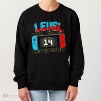 Level 14 Unlocked Gamer 14th Birthday Gift Video Game Lovers Cute Women's Sweatshirt thumb 0