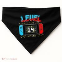 Level 14 Unlocked Gamer 14th Birthday Gift Video Game Lovers Cute USA-Made Doggie Bandana thumb 0