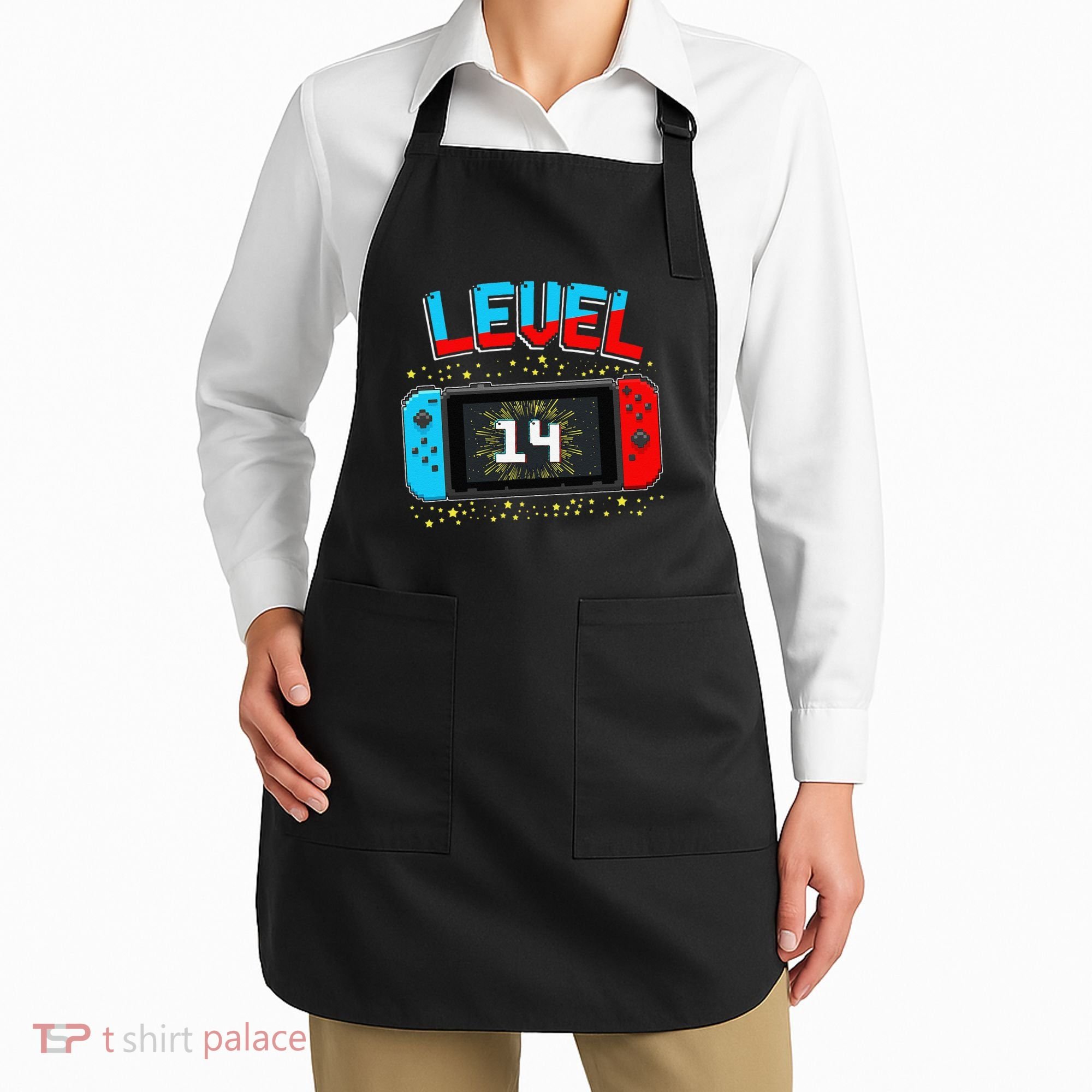 Level 14 Unlocked Gamer 14th Birthday Gift Video Game Lovers Cute Apron