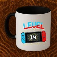 Level 14 Unlocked Gamer 14th Birthday Gift Video Game Lovers Cute Coffee Mug thumb 2