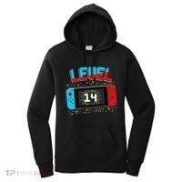 Level 14 Unlocked Gamer 14th Birthday Gift Video Game Lovers Cute Women's Hoodie thumb 0
