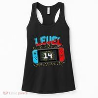 Level 14 Unlocked Gamer 14th Birthday Gift Video Game Lovers Cute Women's Tank Top thumb 0