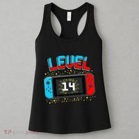 Level 14 Unlocked Gamer 14th Birthday Gift Video Game Lovers Cute Women's Tank Top thumb 3