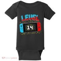 Level 14 Unlocked Gamer 14th Birthday Gift Video Game Lovers Cute Baby Bodysuit thumb 0