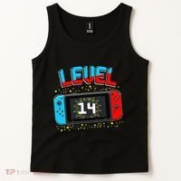Level 14 Unlocked Gamer 14th Birthday Gift Video Game Lovers Cute Tank Top thumb 2
