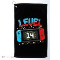 Level 14 Unlocked Gamer 14th Birthday Gift Video Game Lovers Cute Golf Towel thumb 0