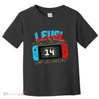 Level 14 Unlocked Gamer 14th Birthday Gift Video Game Lovers Cute Toddler T-Shirt thumb 0