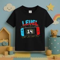 Level 14 Unlocked Gamer 14th Birthday Gift Video Game Lovers Cute Toddler T-Shirt thumb 3
