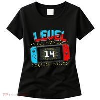Level 14 Unlocked Gamer 14th Birthday Gift Video Game Lovers Cute Women's T-Shirt thumb 0