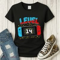 Level 14 Unlocked Gamer 14th Birthday Gift Video Game Lovers Cute Women's T-Shirt thumb 3