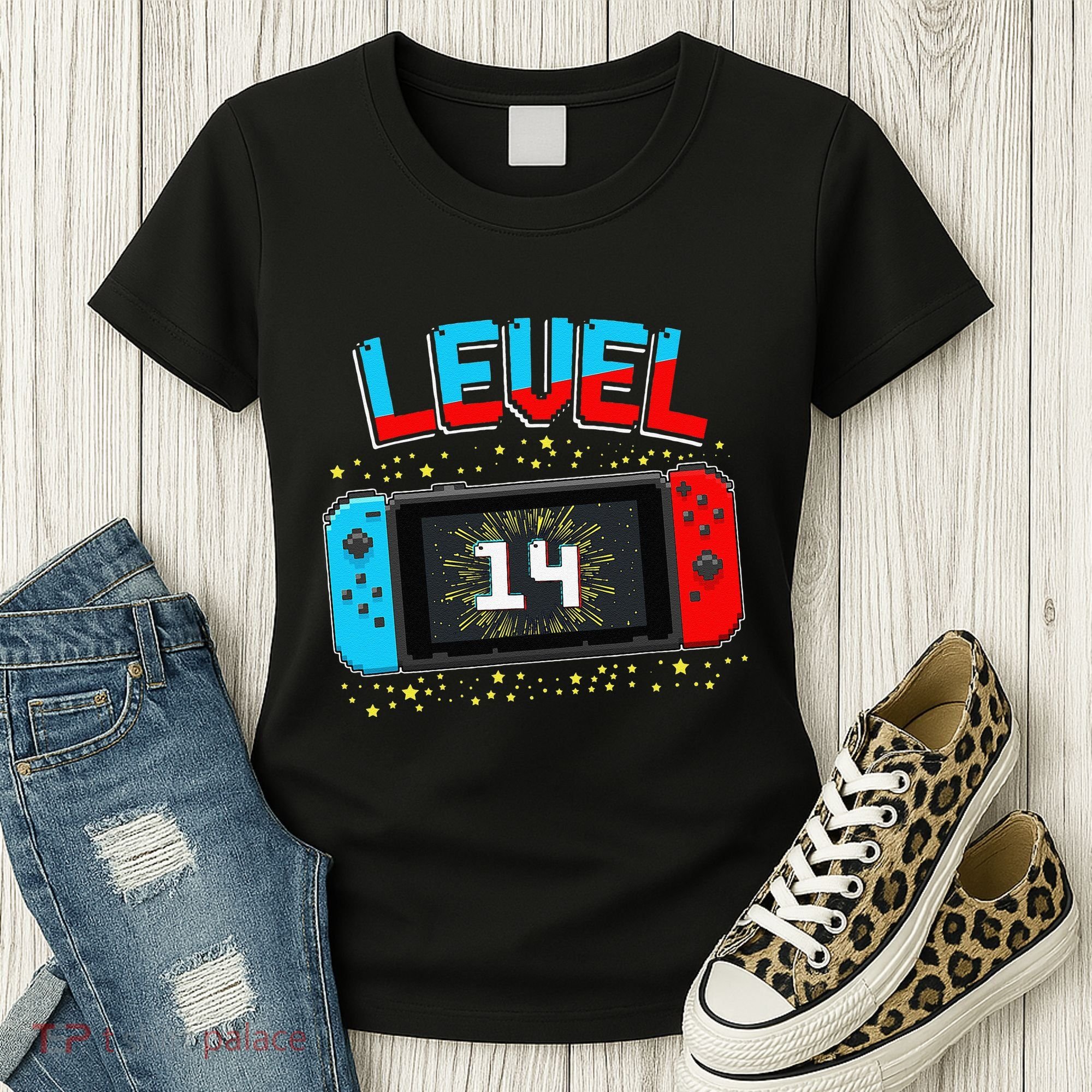 Level 14 Unlocked Gamer 14th Birthday Gift Video Game Lovers Cute Women's T-Shirt