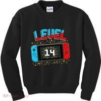 Level 14 Unlocked Gamer 14th Birthday Gift Video Game Lovers Cute Kids Sweatshirt thumb 0