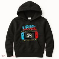 Level 14 Unlocked Gamer 14th Birthday Gift Video Game Lovers Cute Kids Hoodie thumb 0