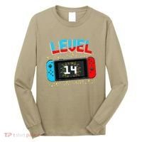 Level 14 Unlocked Gamer 14th Birthday Gift Video Game Lovers Cute Long Sleeve Shirt thumb 0