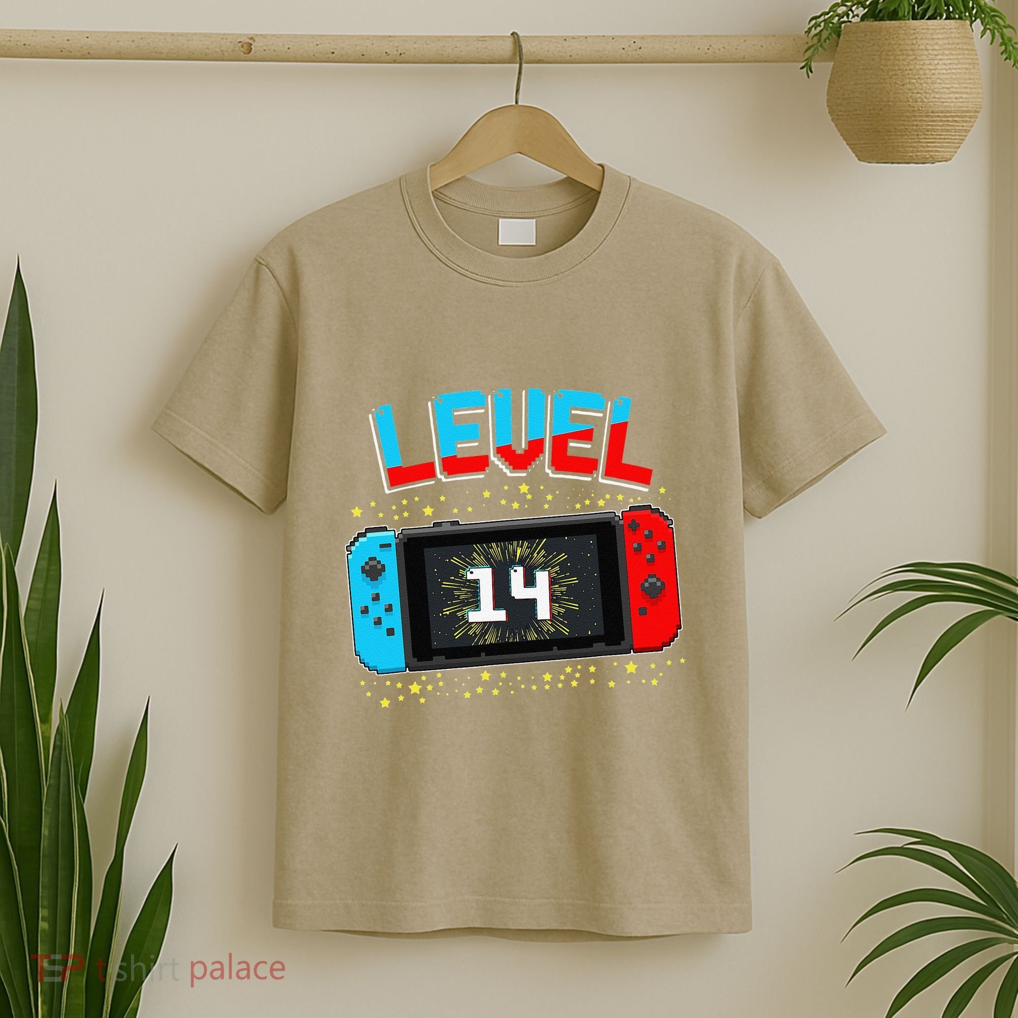 Level 14 Unlocked Gamer 14th Birthday Gift Video Game Lovers Cute T-Shirt
