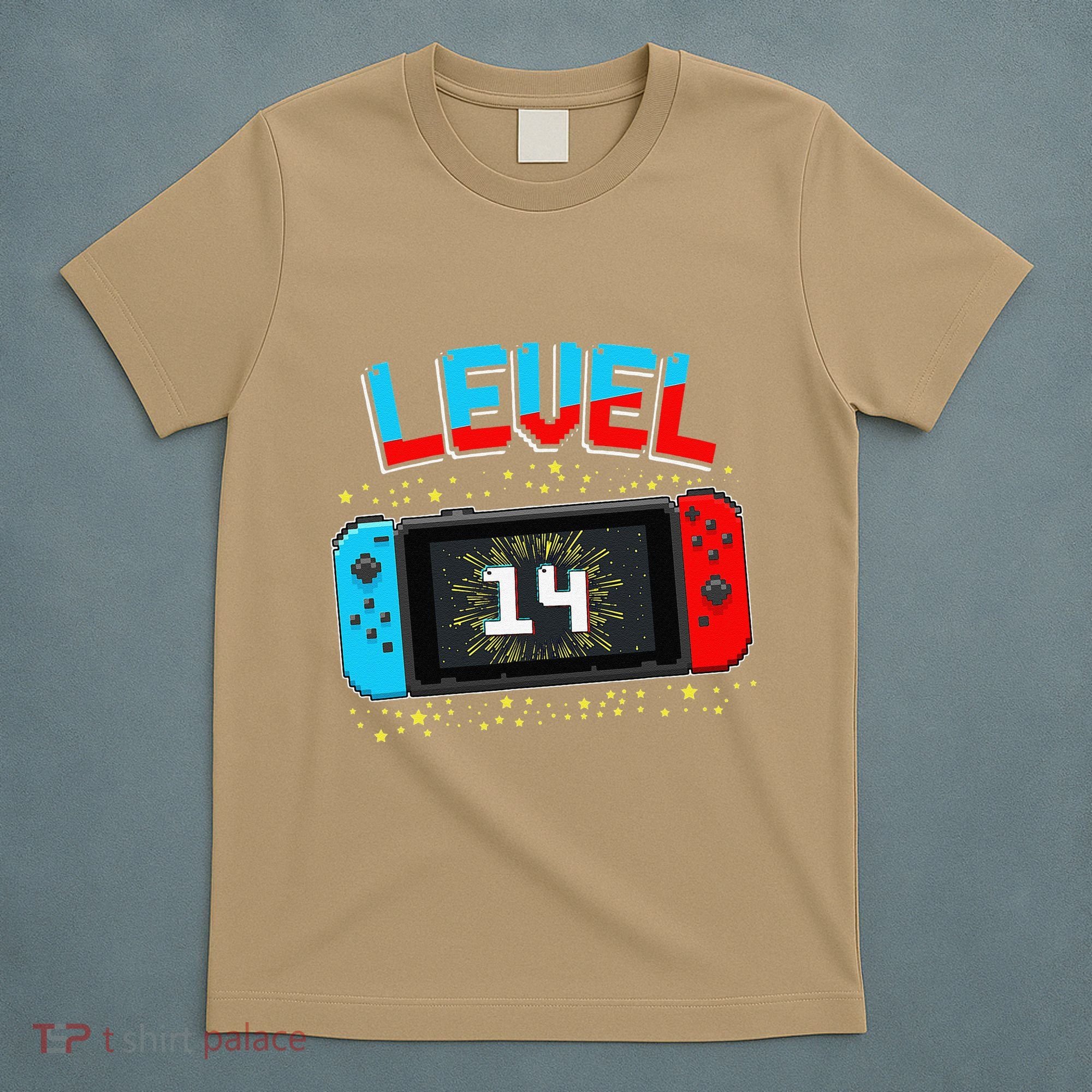 Level 14 Unlocked Gamer 14th Birthday Gift Video Game Lovers Cute T-Shirt