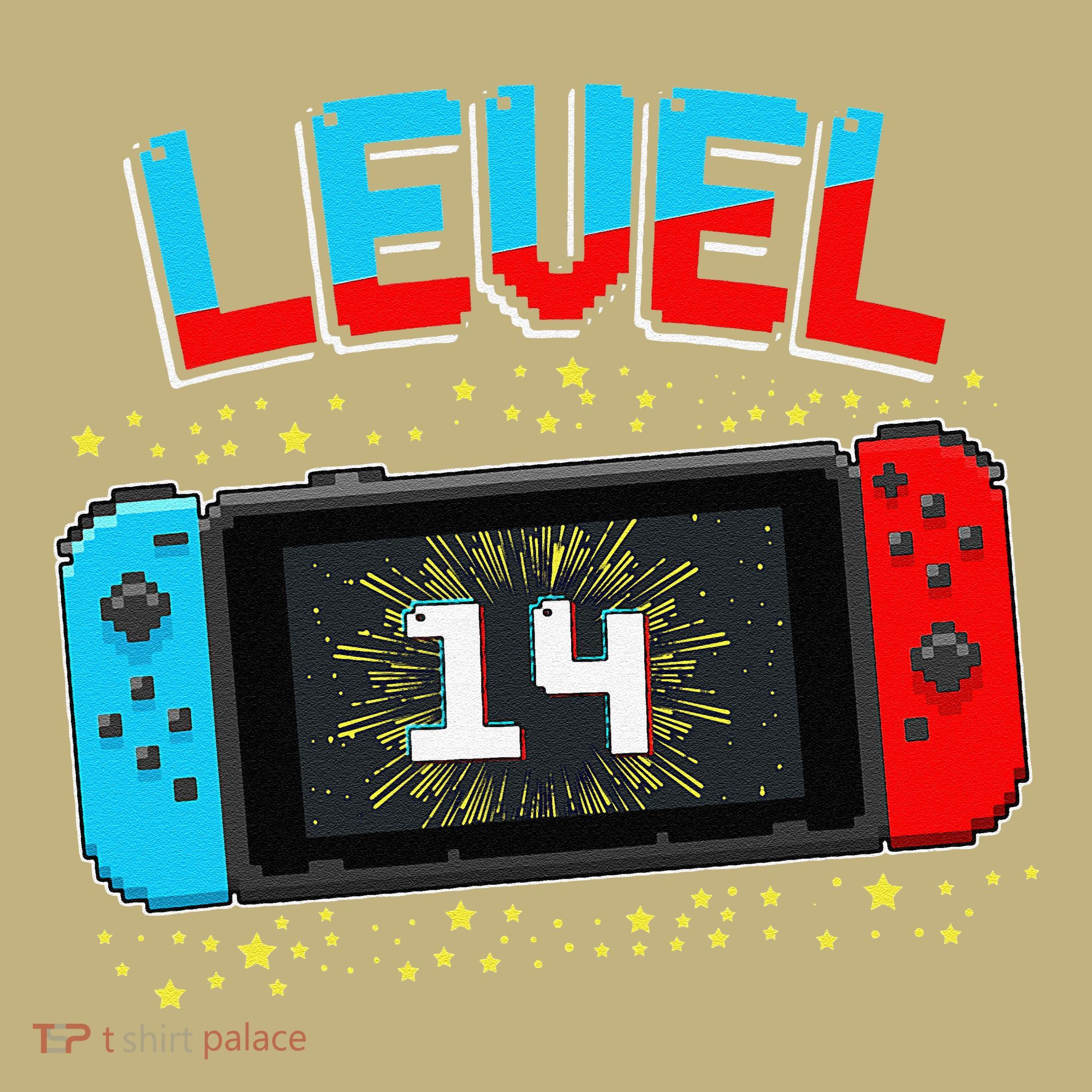 Level 14 Unlocked Gamer 14th Birthday Gift Video Game Lovers Cute Polo